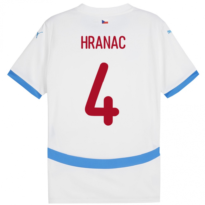 Moteriškas Čekija Robin Hranac #4 Baltas Išvykos Marškinėliai 24-26 T-Shirt