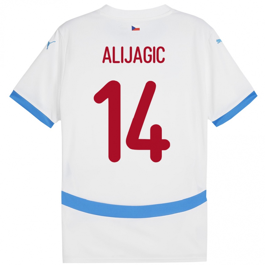 Moteriškas Čekija Denis Alijagic #14 Baltas Išvykos Marškinėliai 24-26 T-Shirt