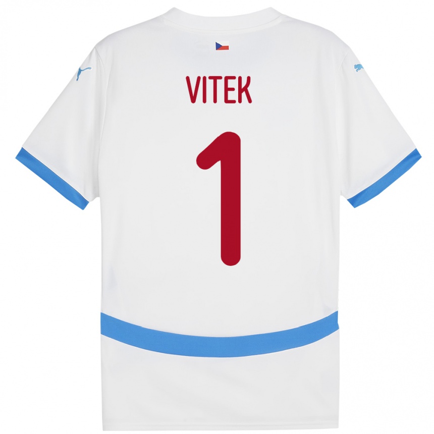 Moteriškas Čekija Radek Vitek #1 Baltas Išvykos Marškinėliai 24-26 T-Shirt