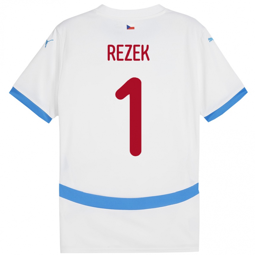 Moteriškas Čekija Adam Rezek #1 Baltas Išvykos Marškinėliai 24-26 T-Shirt