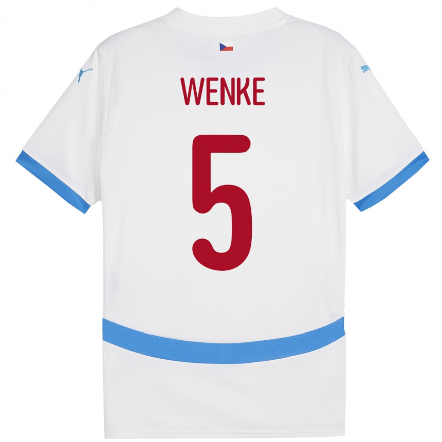 Moteriškas Čekija Eduard Wenke #5 Baltas Išvykos Marškinėliai 24-26 T-Shirt