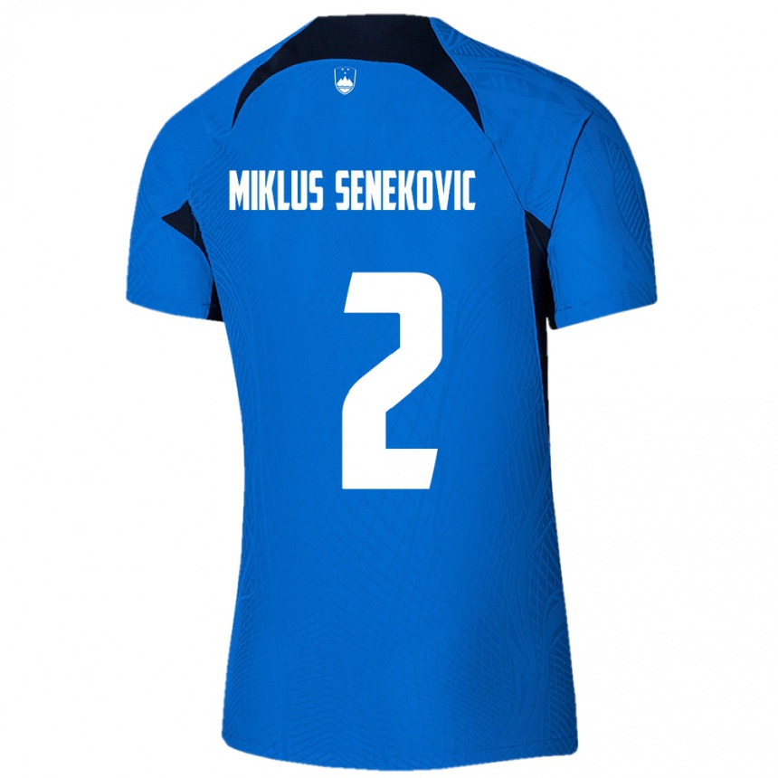 Moteriškas Slovėnija Gal Miklus Senekovic #2 Mėlyna Išvykos Marškinėliai 24-26 T-Shirt