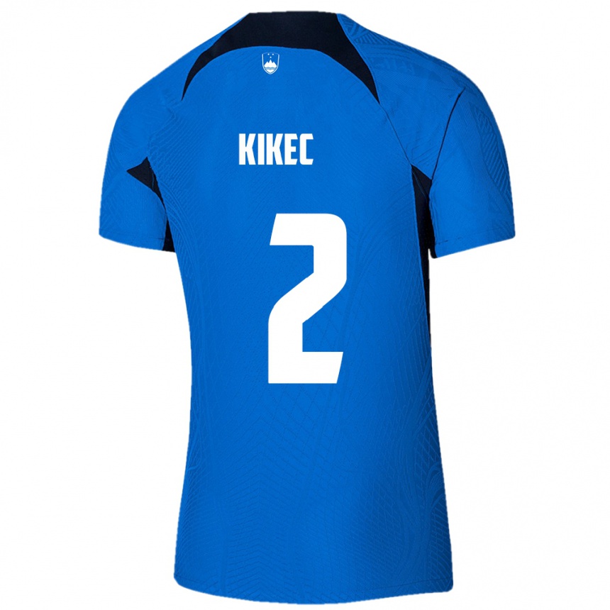 Moteriškas Slovėnija Timon Kikec #2 Mėlyna Išvykos Marškinėliai 24-26 T-Shirt