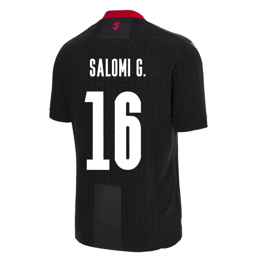Moteriškas Sakartvelas Salomi Gasviani #16 Juoda Išvykos Marškinėliai 24-26 T-Shirt