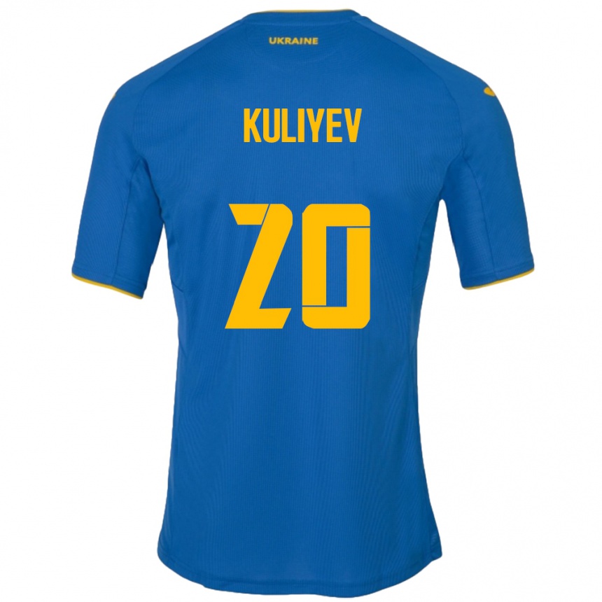 Moteriškas Ukraina Eldar Kuliyev #20 Mėlyna Išvykos Marškinėliai 24-26 T-Shirt