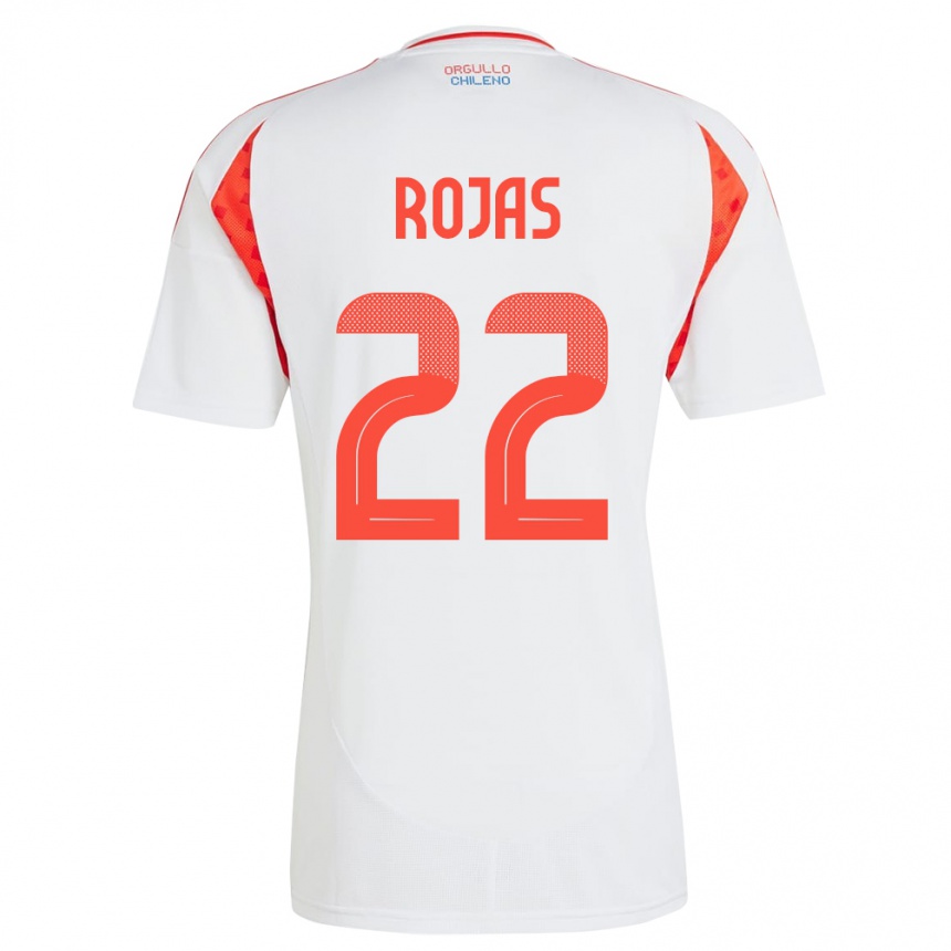 Moteriškas Čilė Jeyson Rojas #22 Baltas Išvykos Marškinėliai 24-26 T-Shirt