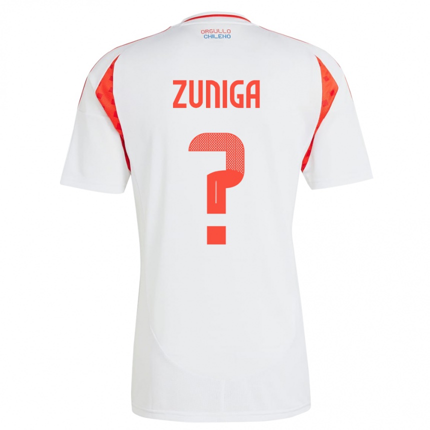 Moteriškas Čilė Máximo Zúñiga #0 Baltas Išvykos Marškinėliai 24-26 T-Shirt