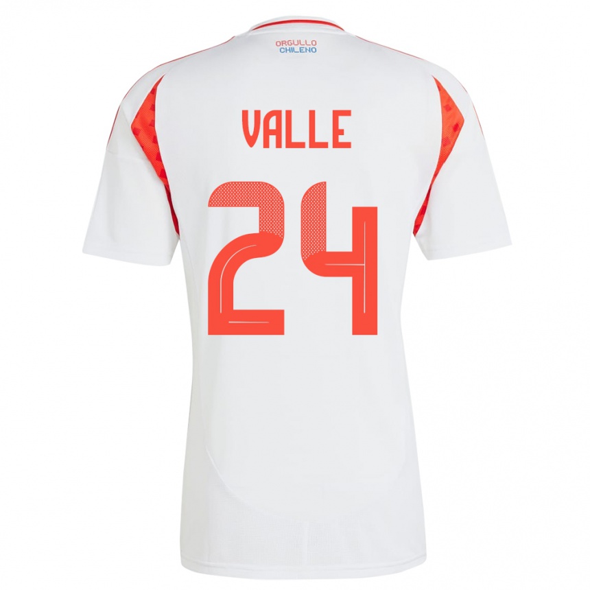 Moteriškas Čilė Alessandra Valle #24 Baltas Išvykos Marškinėliai 24-26 T-Shirt