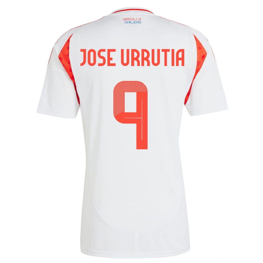 Moteriškas Čilė María José Urrutia #9 Baltas Išvykos Marškinėliai 24-26 T-Shirt