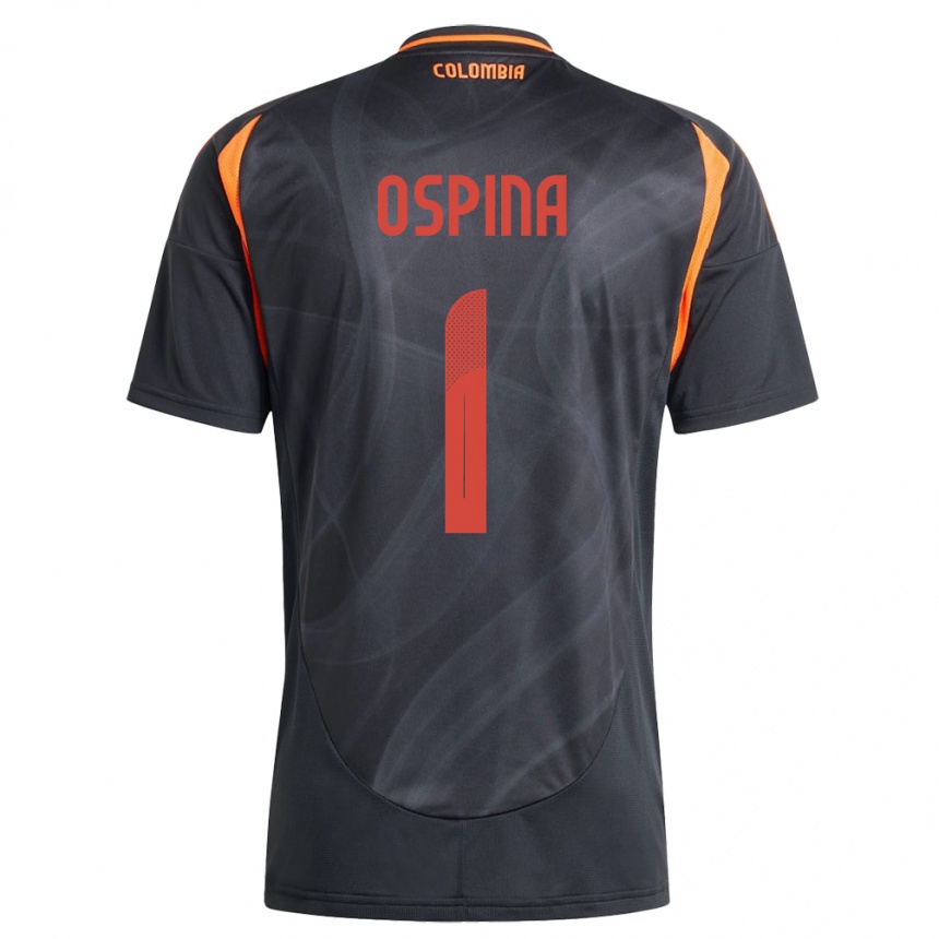 Moteriškas Kolumbija David Ospina #1 Juoda Išvykos Marškinėliai 24-26 T-Shirt