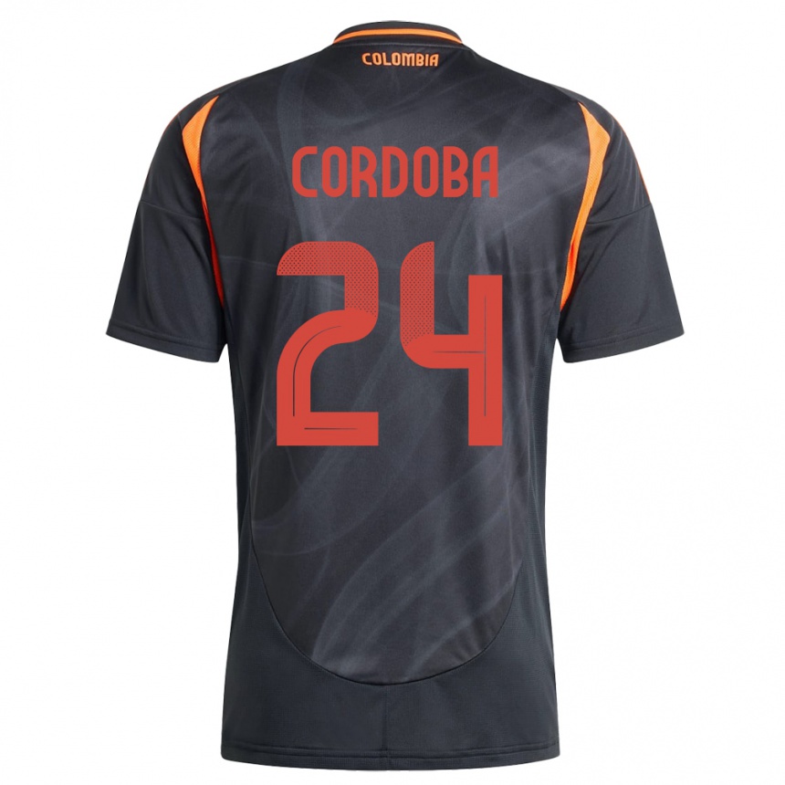 Moteriškas Kolumbija Jhon Córdoba #24 Juoda Išvykos Marškinėliai 24-26 T-Shirt