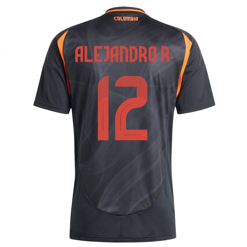 Moteriškas Kolumbija Alejandro Rodríguez #12 Juoda Išvykos Marškinėliai 24-26 T-Shirt