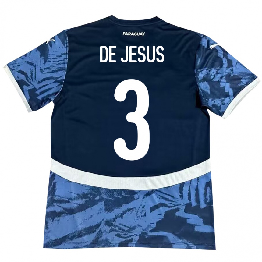 Moteriškas Paragvajus Ronaldo De Jesús #3 Mėlyna Išvykos Marškinėliai 24-26 T-Shirt