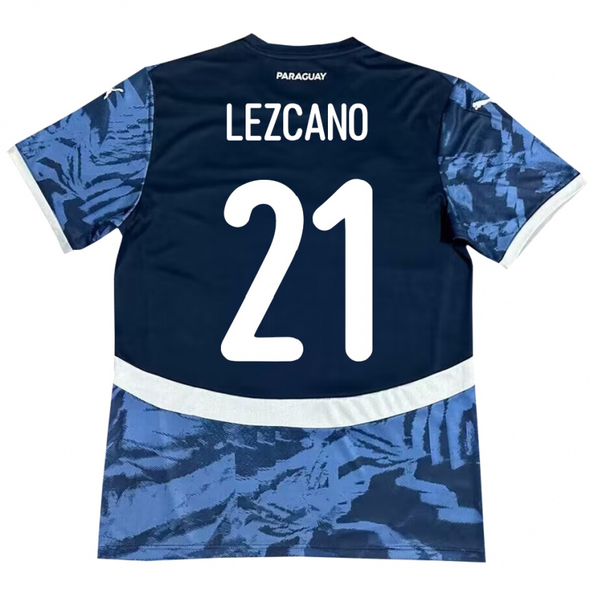 Moteriškas Paragvajus Rubén Lezcano #21 Mėlyna Išvykos Marškinėliai 24-26 T-Shirt