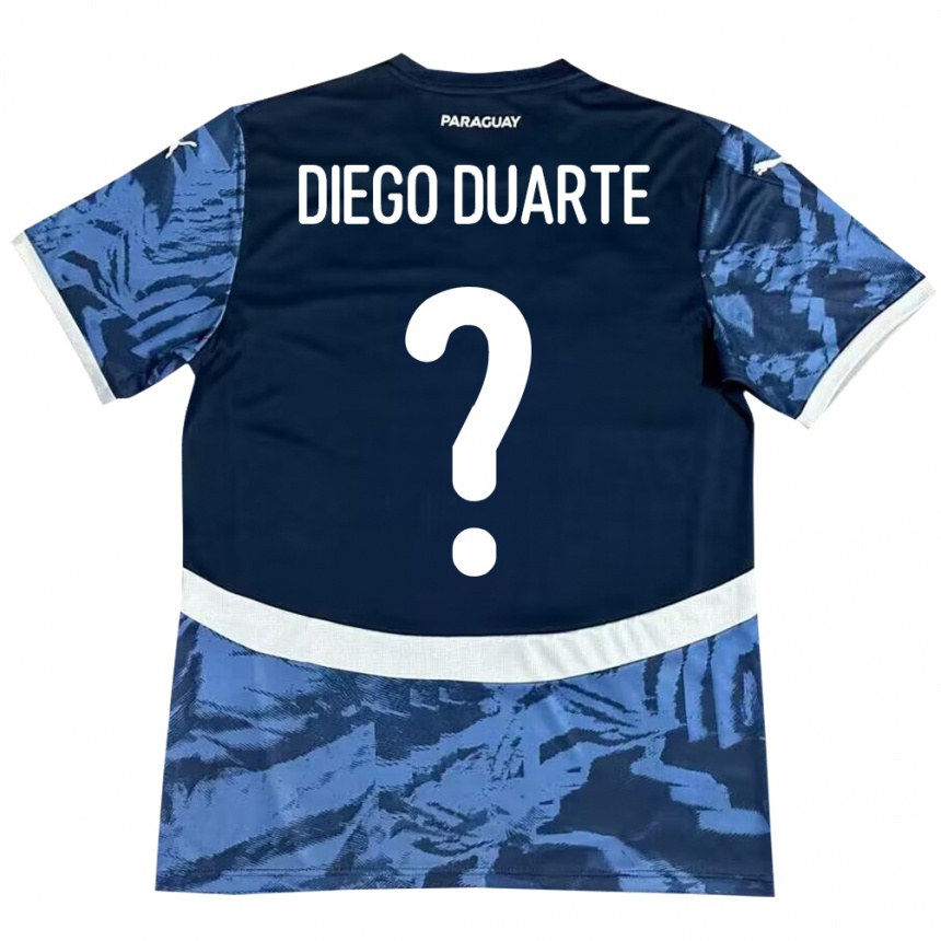 Moteriškas Paragvajus Diego Duarte #0 Mėlyna Išvykos Marškinėliai 24-26 T-Shirt