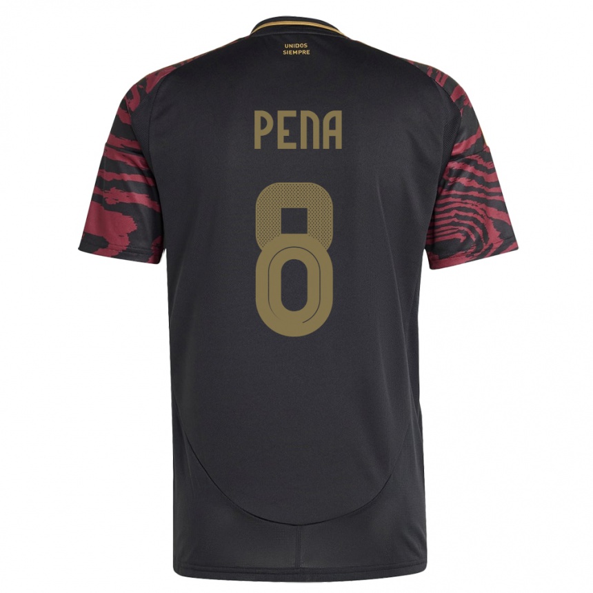 Moteriškas Peru Sergio Peña #8 Juoda Išvykos Marškinėliai 24-26 T-Shirt