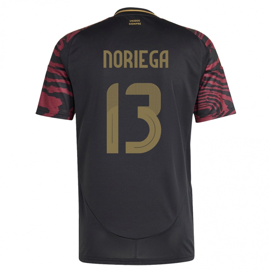 Moteriškas Peru Erick Noriega #13 Juoda Išvykos Marškinėliai 24-26 T-Shirt