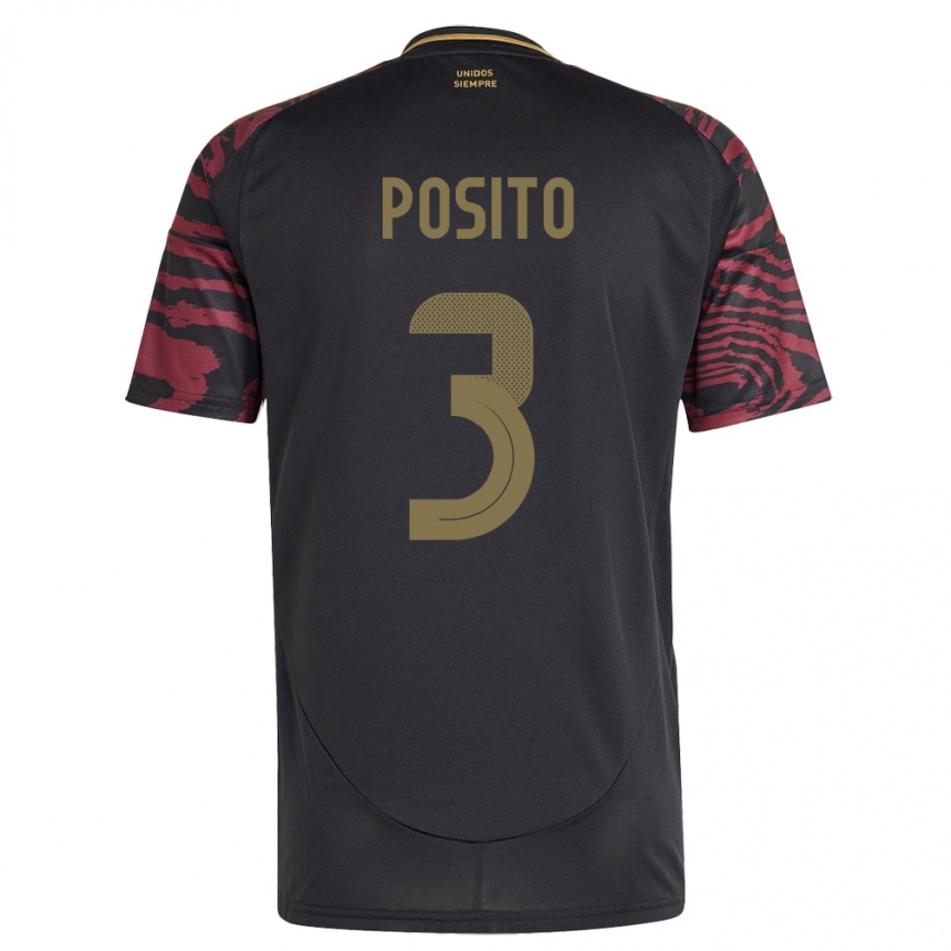 Moteriškas Peru Alejandro Pósito #3 Juoda Išvykos Marškinėliai 24-26 T-Shirt