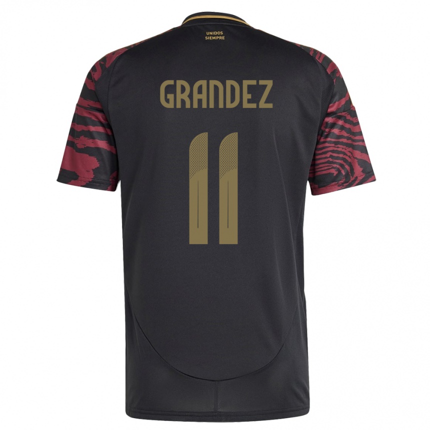 Moteriškas Peru Guillermo Grández #11 Juoda Išvykos Marškinėliai 24-26 T-Shirt