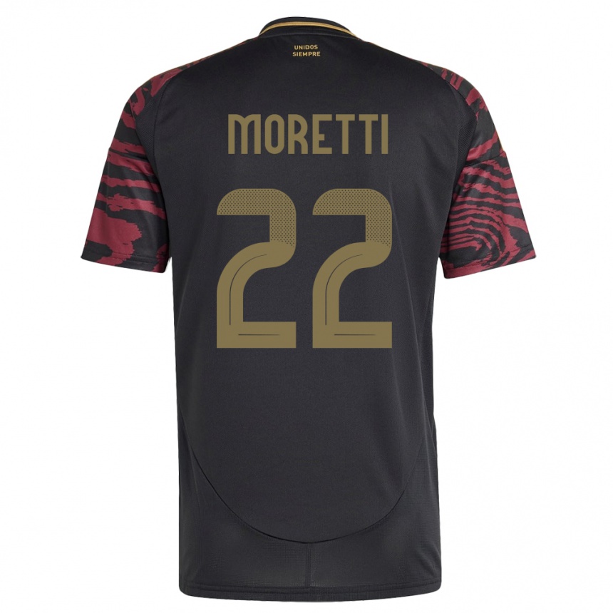 Moteriškas Peru Jair Moretti #22 Juoda Išvykos Marškinėliai 24-26 T-Shirt