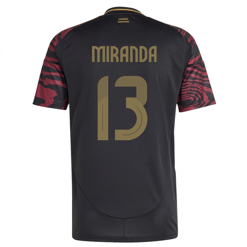 Moteriškas Peru Yoselin Miranda #13 Juoda Išvykos Marškinėliai 24-26 T-Shirt