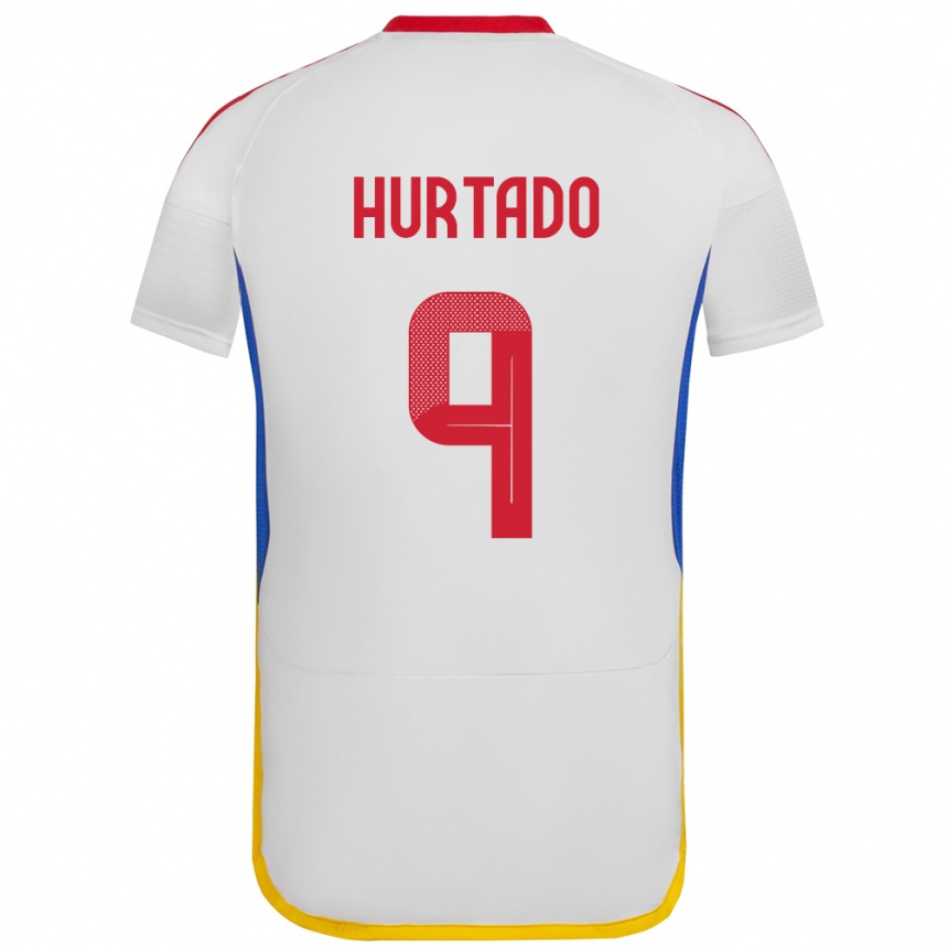 Moteriškas Venesuela Jan Hurtado #9 Baltas Išvykos Marškinėliai 24-26 T-Shirt