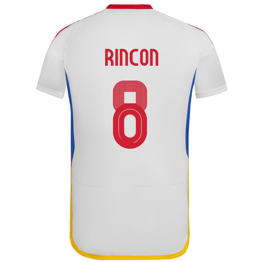 Moteriškas Venesuela Tomás Rincón #8 Baltas Išvykos Marškinėliai 24-26 T-Shirt