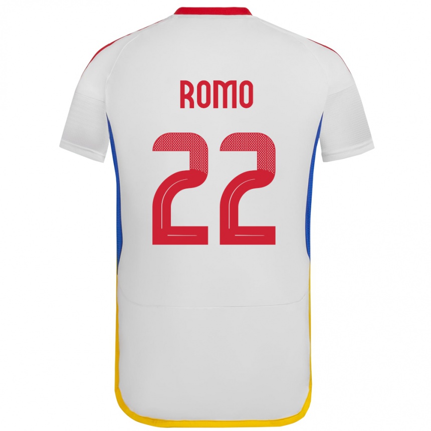 Moteriškas Venesuela Rafael Romo #22 Baltas Išvykos Marškinėliai 24-26 T-Shirt