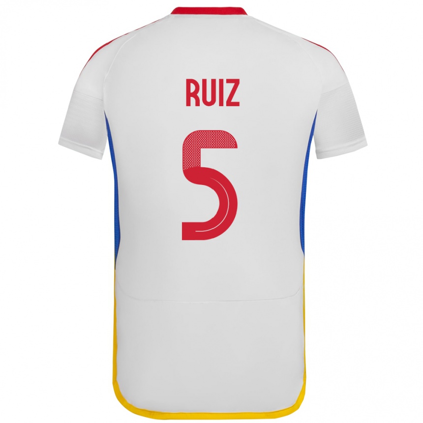 Moteriškas Venesuela Emerson Ruíz #5 Baltas Išvykos Marškinėliai 24-26 T-Shirt