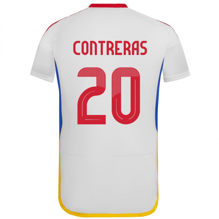 Moteriškas Venesuela Anderson Contreras #20 Baltas Išvykos Marškinėliai 24-26 T-Shirt
