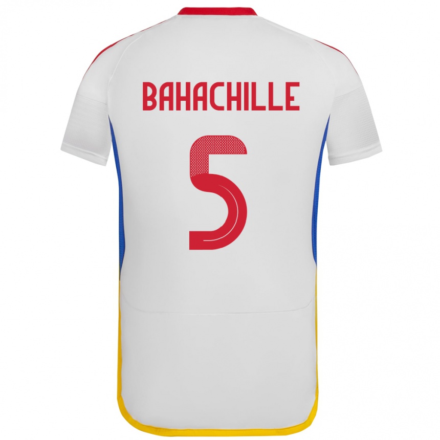 Moteriškas Venesuela Abraham Bahachille #5 Baltas Išvykos Marškinėliai 24-26 T-Shirt