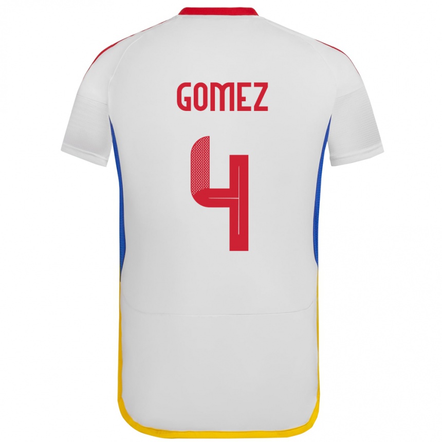 Moteriškas Venesuela Santiago Gómez #4 Baltas Išvykos Marškinėliai 24-26 T-Shirt