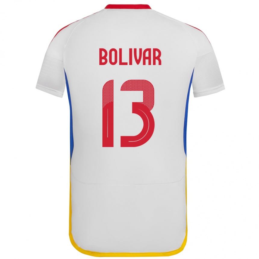 Moteriškas Venesuela Salvador Bolívar #13 Baltas Išvykos Marškinėliai 24-26 T-Shirt