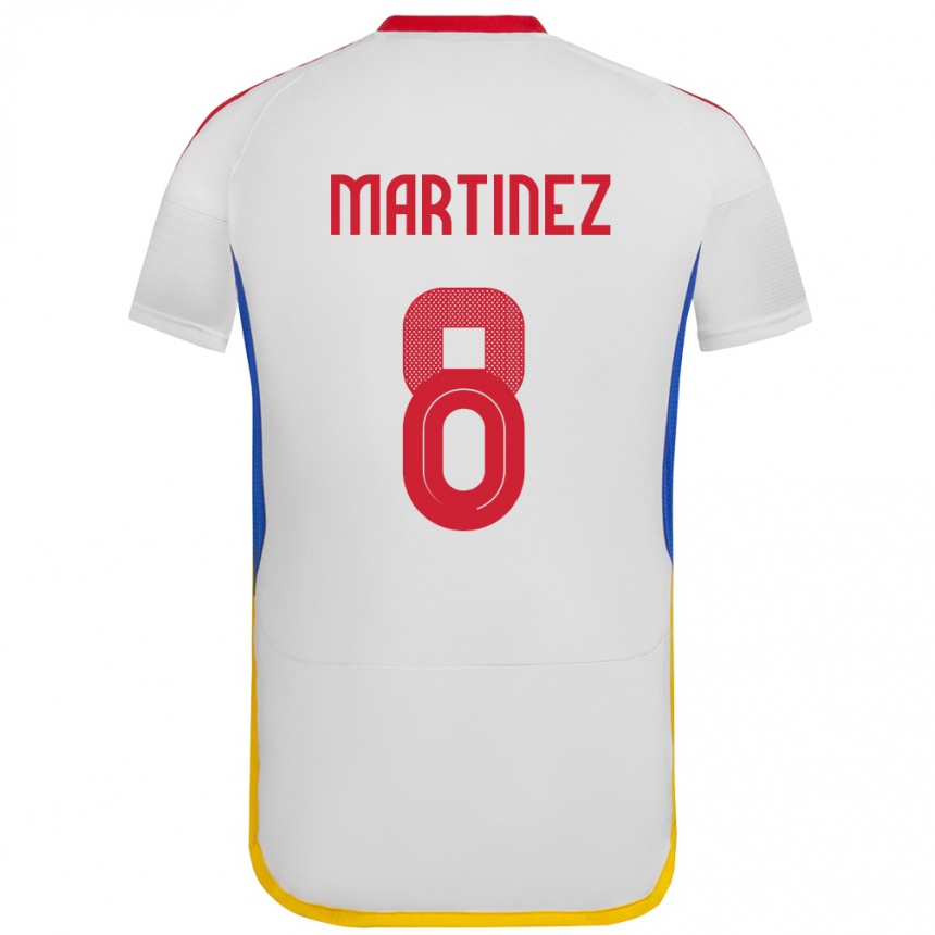 Moteriškas Venesuela Bárbara Martínez #8 Baltas Išvykos Marškinėliai 24-26 T-Shirt