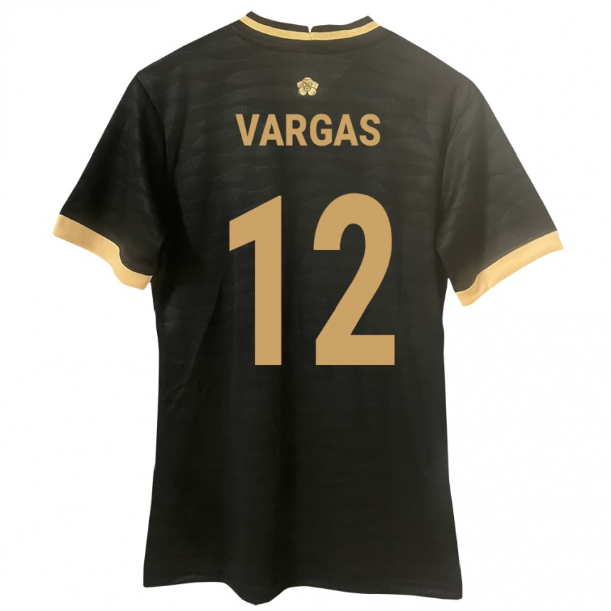 Moteriškas Panama Stephani Vargas #12 Juoda Išvykos Marškinėliai 24-26 T-Shirt