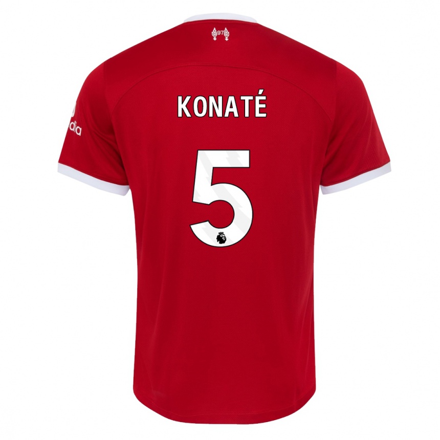 Vaikiškas Ibrahima Konate #5 Raudona Namų Marškinėliai 2023/24 T-Shirt