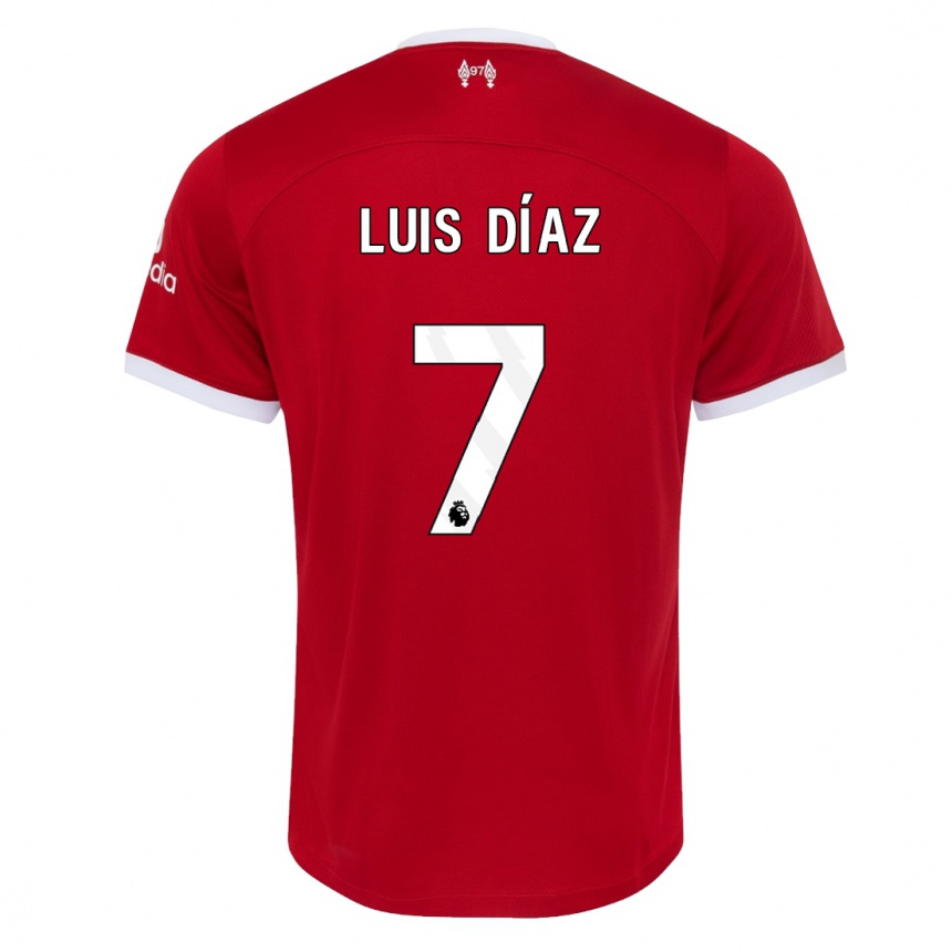 Vaikiškas Luis Diaz #7 Raudona Namų Marškinėliai 2023/24 T-Shirt