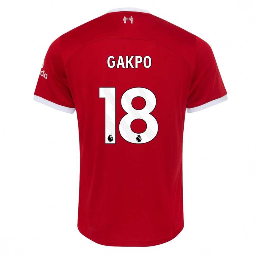 Vaikiškas Cody Gakpo #18 Raudona Namų Marškinėliai 2023/24 T-Shirt