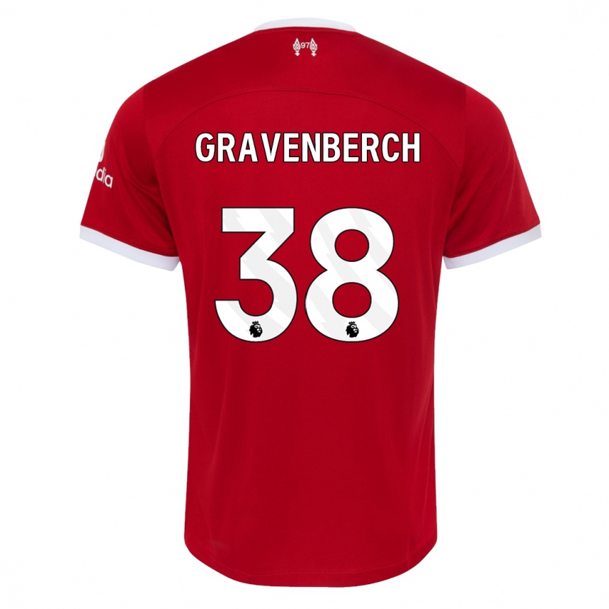 Vaikiškas Ryan Gravenberch #38 Raudona Namų Marškinėliai 2023/24 T-Shirt