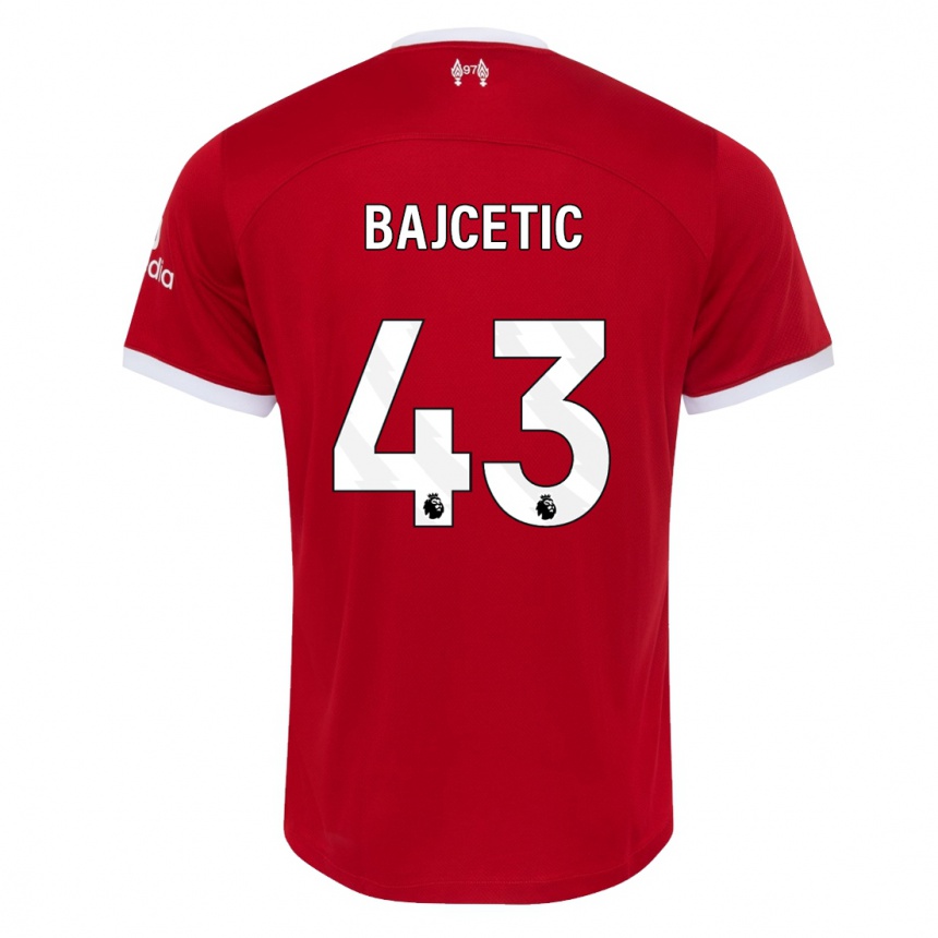 Vaikiškas Stefan Bajcetic #43 Raudona Namų Marškinėliai 2023/24 T-Shirt