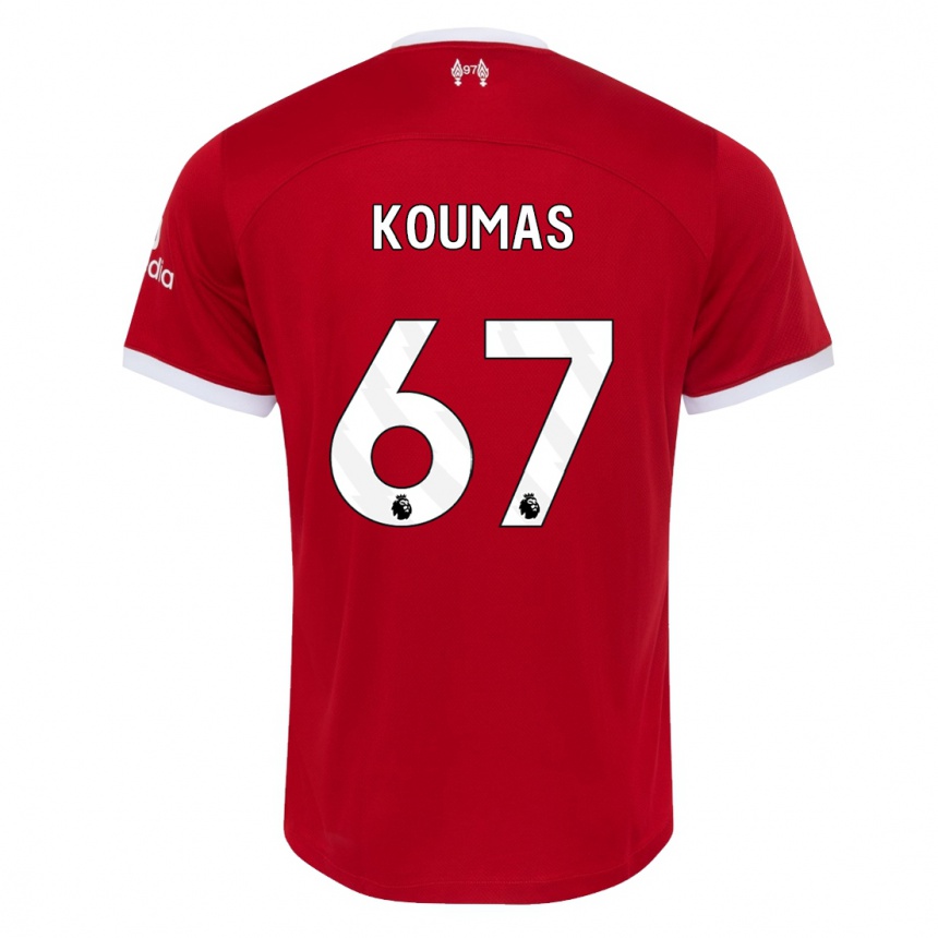 Vaikiškas Lewis Koumas #67 Raudona Namų Marškinėliai 2023/24 T-Shirt