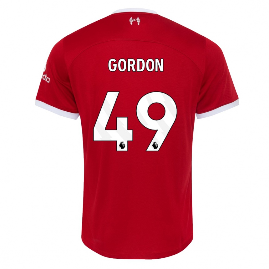 Vaikiškas Kaide Gordon #49 Raudona Namų Marškinėliai 2023/24 T-Shirt