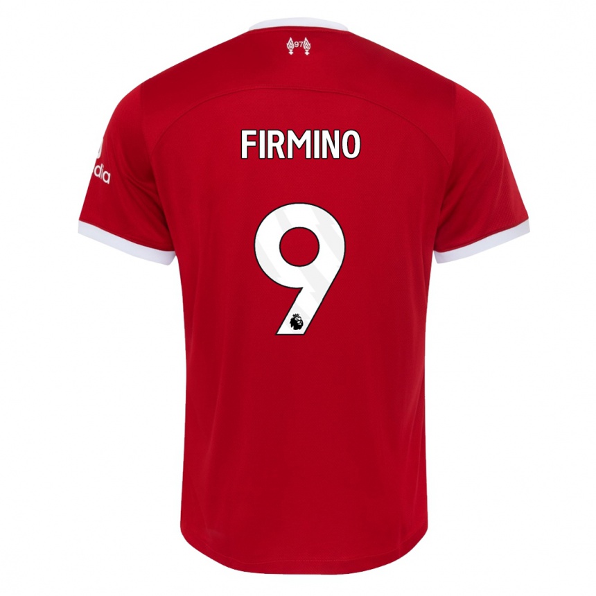 Vaikiškas Roberto Firmino #9 Raudona Namų Marškinėliai 2023/24 T-Shirt