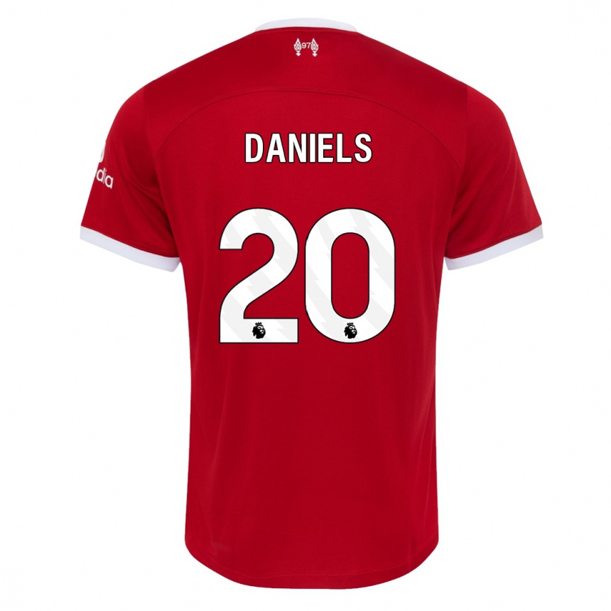 Vaikiškas Yana Daniels #20 Raudona Namų Marškinėliai 2023/24 T-Shirt