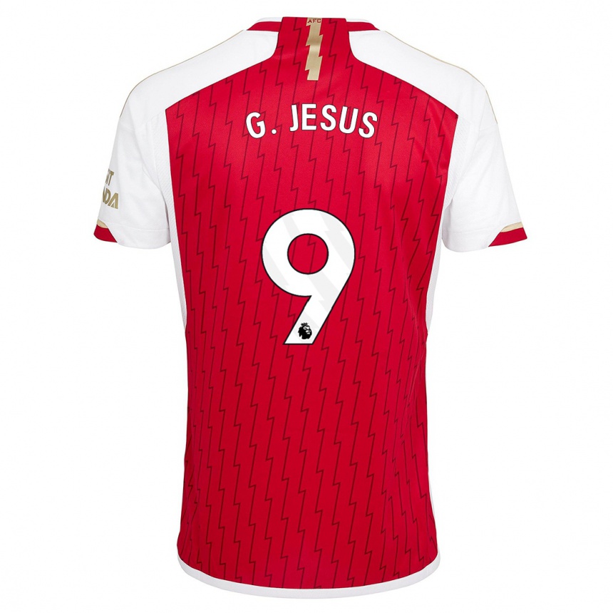 Vaikiškas Gabriel Jesus #9 Raudona Namų Marškinėliai 2023/24 T-Shirt