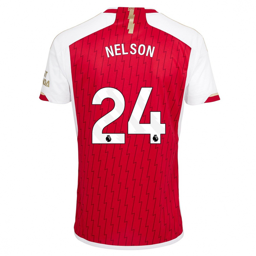 Vaikiškas Reiss Nelson #24 Raudona Namų Marškinėliai 2023/24 T-Shirt