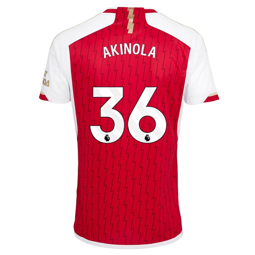 Vaikiškas Tim Akinola #36 Raudona Namų Marškinėliai 2023/24 T-Shirt