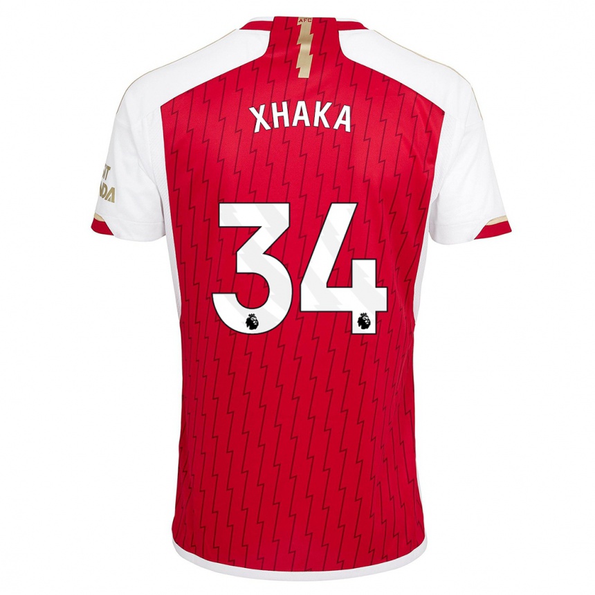 Vaikiškas Granit Xhaka #34 Raudona Namų Marškinėliai 2023/24 T-Shirt