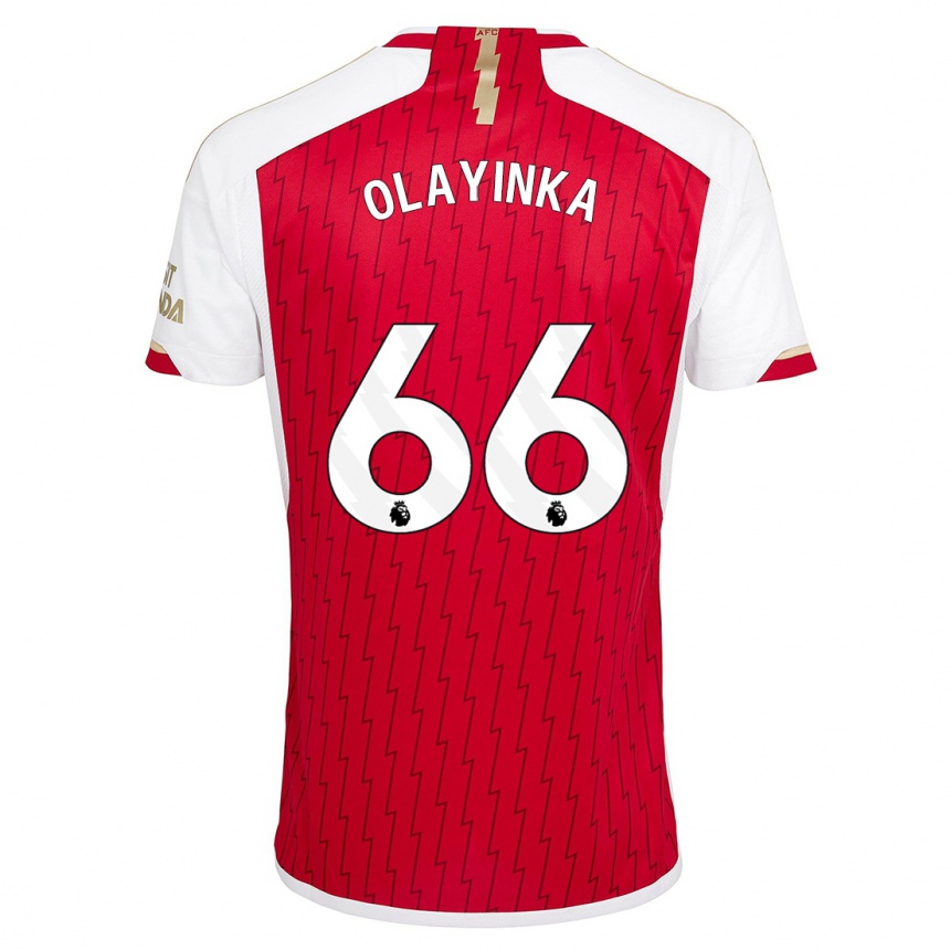 Vaikiškas James Olayinka #66 Raudona Namų Marškinėliai 2023/24 T-Shirt