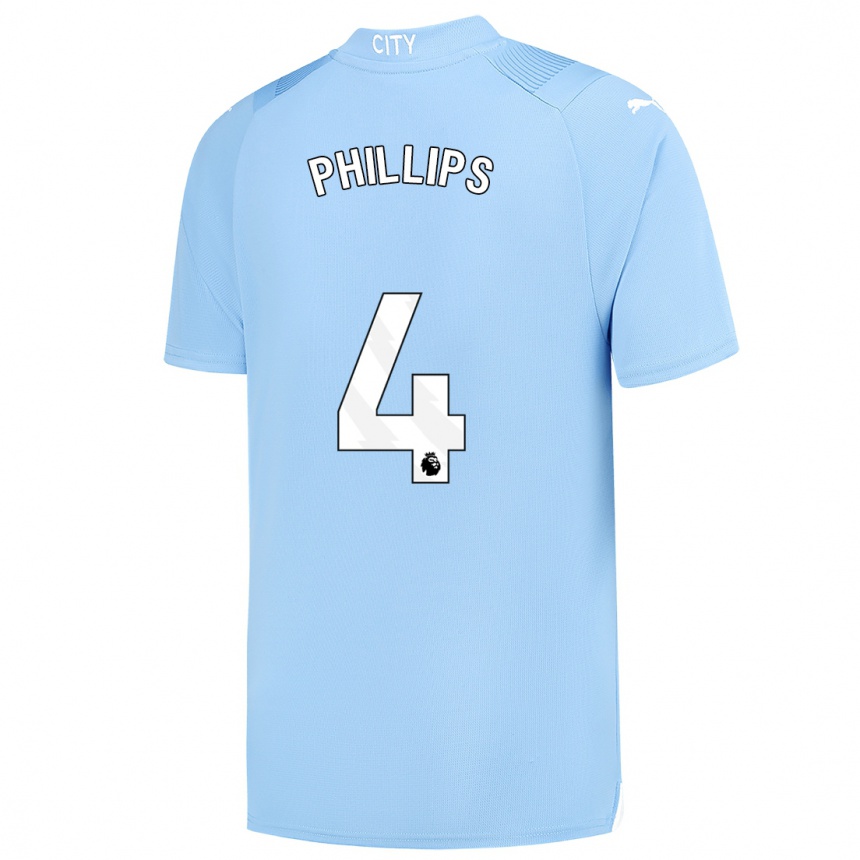 Vaikiškas Kalvin Phillips #4 Šviesiai Mėlynas Namų Marškinėliai 2023/24 T-Shirt